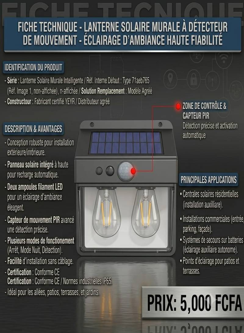 Lanterne Solaire Murale Intelligente